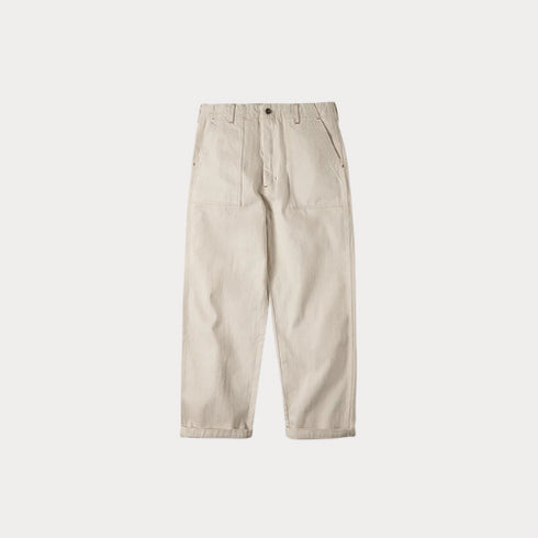 Vintage 11.2oz White Cottonseed Jeans – Men’s Loose Fit Straight Cargo Pants